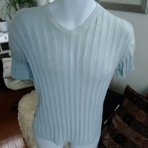 Banana Republic baby blue short sleeve ribbed shir